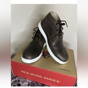 Red Wing Shoes Boots Mens Size 7.5 Brown Leather  Safe Toe Chukka 6819
